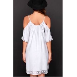 Lulus “For Sienna” Off the Shoulder Eyelet Dress